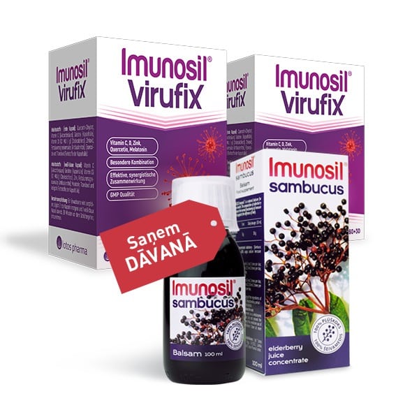 Imunosil Virufix ar vitamīnu C un D normālai imūnsistēmas darbībai